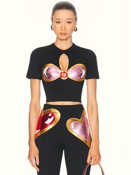 AREA - Colorblock Gem Cup T-Shirt