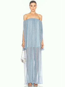 Caroline Constas - Corinthia Off Shoulder Pleated Gown