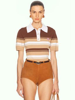 Casablanca - Chicano Striped Polo Top