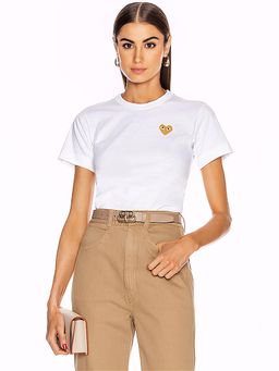 COMME des GARCONS PLAY - Gold Heart Emblem Tee