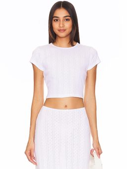 Cou Cou Intimates - The Cropped Baby Tee in White