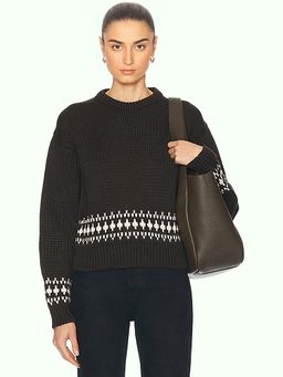 &Daughter - Fairisle Bottom Cropped Crewneck Sweater