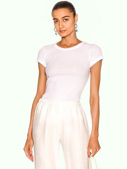 Enza Costa - Soft Cotton Cap Sleeve Crew Top