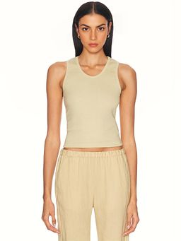 Enza Costa - Cotton Rib Scoop Tank Top