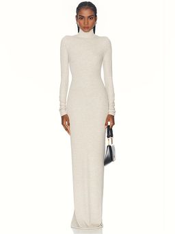 Eterne - Long Sleeve Turtleneck Maxi Dress