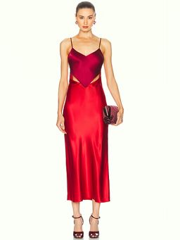 fleur du mal - Silk Zipper Maxi Slip Dress