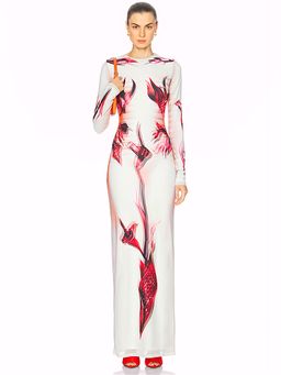Jean Paul Gaultier - Flower Body Morphing Mariniere Long Dress