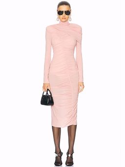 Magda Butrym - Draped High Neck Midi Dress
