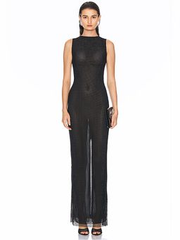 MONOT - Crystal Net Sleeveless Maxi Dress