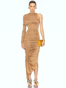 Mugler - One Shoulder Mesh Dress