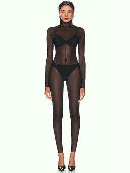 Norma Kamali - Long Sleeve Slim Fit Turtleneck Catsuit