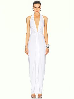Norma Kamali - Tie Front Halter Gown
