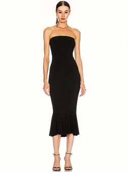 Norma Kamali - Strapless Fishtail Dress To Midcalf