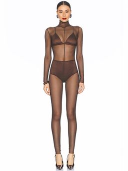 Norma Kamali - Long Sleeve Slim Fit Turtleneck Catsuit