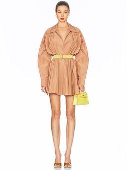 Norma Kamali - Super Oversized Boyfriend Shirt Flared Mini Dress