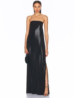 Norma Kamali - Strapless Tailored Side Slit Gown