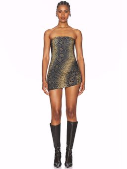 Norma Kamali - Strapless Side Drape Pickleball Dress