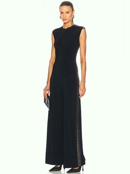 Norma Kamali - Gunmetal Stud Sleeveless Jumpsuit