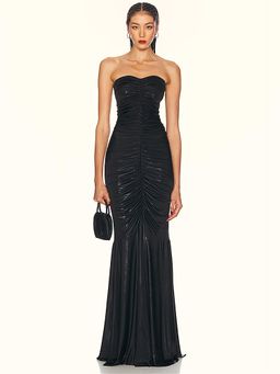 Norma Kamali - Strapless Shirred Front Fishtail Gown