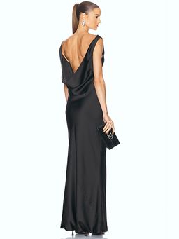 Norma Kamali - Sleeveless Low Back Drape Gown