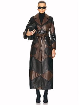 NOUR HAMMOUR - for FWRD Sonja Patchwork Trench Coat