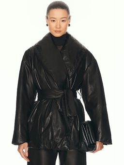 NOUR HAMMOUR - Cora Leather Puffer Jacket