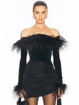 Oseree - Velvet Plumage Bodysuit