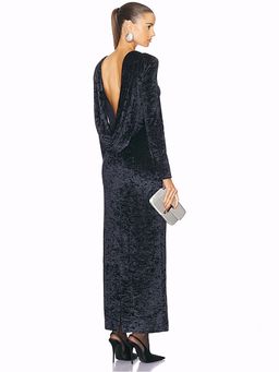 Rowen Rose - Velvet Backless Column Dress