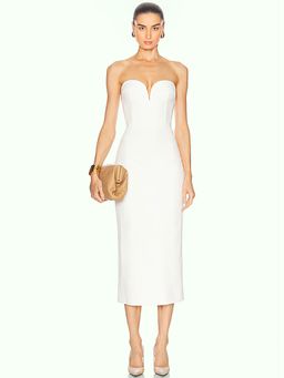 SANS FAFF - Evening Sweetheart Neckline Midi Dress