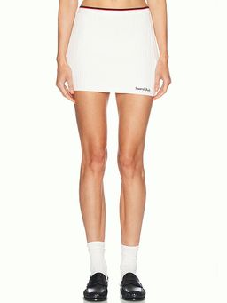 Sporty & Rich - Serif Logo Mini Cable Skirt