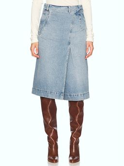 Victoria Beckham - Denim Wrap Detail Skirt