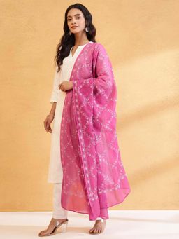 Fabindia - Pink Embroidered Dupatta