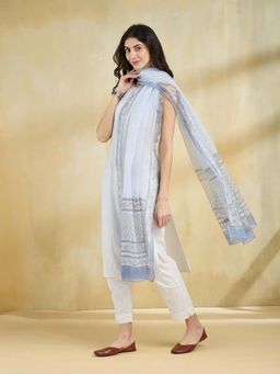 Fabindia - White Printed Dupatta