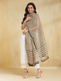 Fabindia - Beige Printed Dupatta