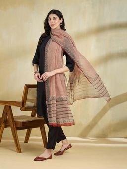 Fabindia - Beige Printed Dupatta