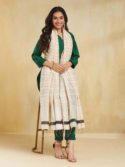 Fabindia - Off White Woven Dupatta