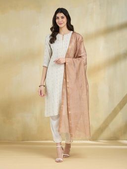 Fabindia - Beige Woven Dupatta
