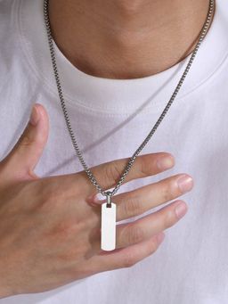 Jewels Galaxy - Men Silver Plated Stainless Steel Hip Hop Party Pendant Necklace