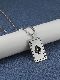 Jewels Galaxy - Silver Plated Stainless Steel Anti Tarnish Contemporary Pendant Necklace