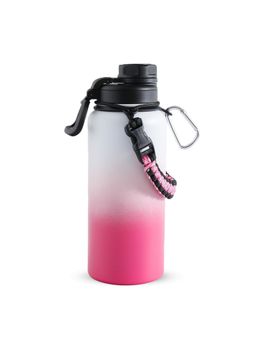 The Better Home - SS Vacuumed Bottle With Rope- Pink-White 720ml
