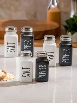 The Better Home - Pack of 6 Salt and Pepper Shaker Glass