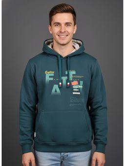SANDPIPER - Men Teal Full Sleeves Hoodie