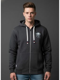 SANDPIPER - Charcoal Men Full Sleeves Hoodie