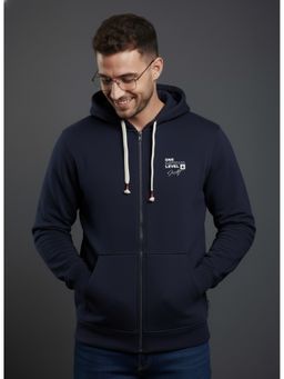 SANDPIPER - Navy Blue Men Full Sleeves Hoodie