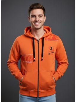 SANDPIPER - Orange Men Full Sleeves Hoodie