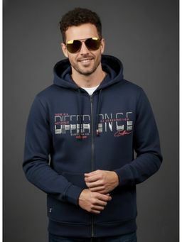 SANDPIPER - Men Navy Blue Full Sleeves Hoodie