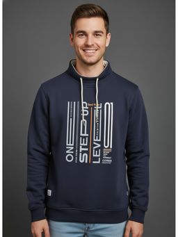 SANDPIPER - Navy Blue High Neck Sweatshirt