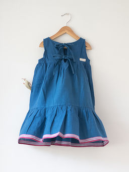Love the world today - Daydreamer Blue Handwoven Cotton Maxi Dress