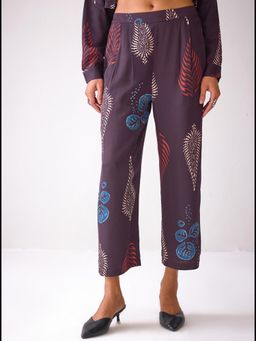 Ancestry - Purple Leaf Printed Pants