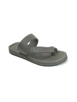 Carlton London - Mens Grey Color Solid Slip-On Flip Flops Everyday Essentials